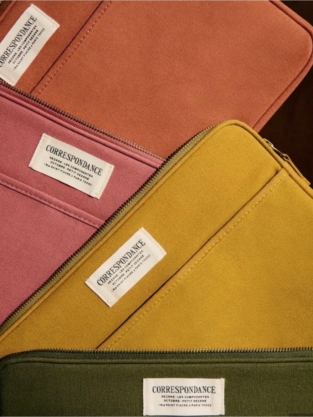 Correspondance Canvas Zip Pouches — Terracotta - Sézane laptop sleeve
